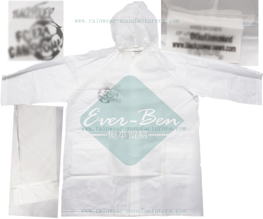EC009 White PEVA Kids Raincoats-Cheap Rain Jackets